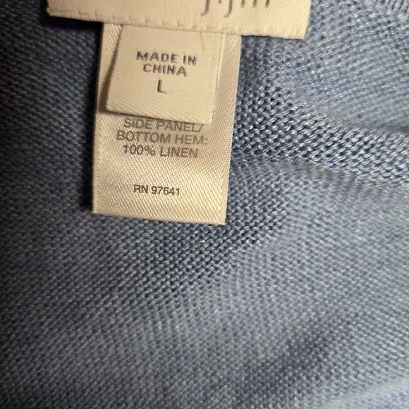 J. Jill Blue And White Blend Linen Tunuc Sweater Size Large - Picture 4 of 4